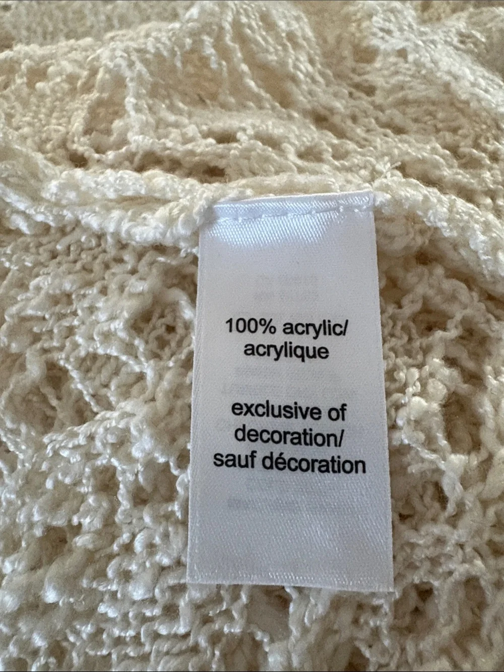 Maurices Cream Open-Knit Crochet Cardigan